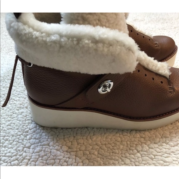 COACH URBAN HIKER Shearling Leather Platform Boots - Picture 4 of 7